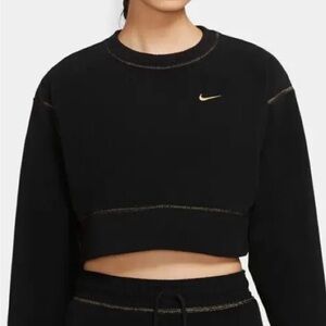 Nike Dri-FIT Black Top with Gold Stitching